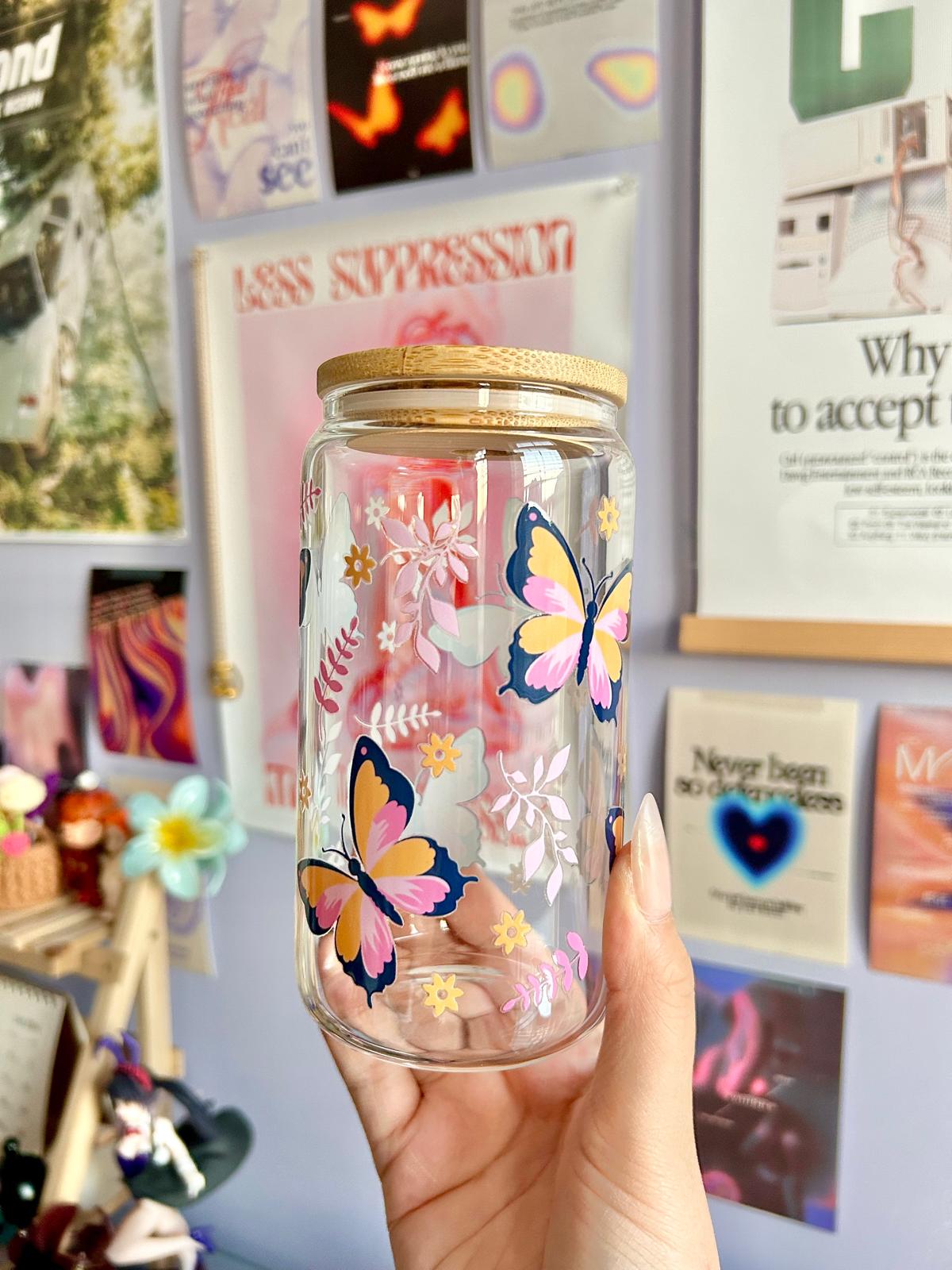 Butterfly Style 2 Glass Can