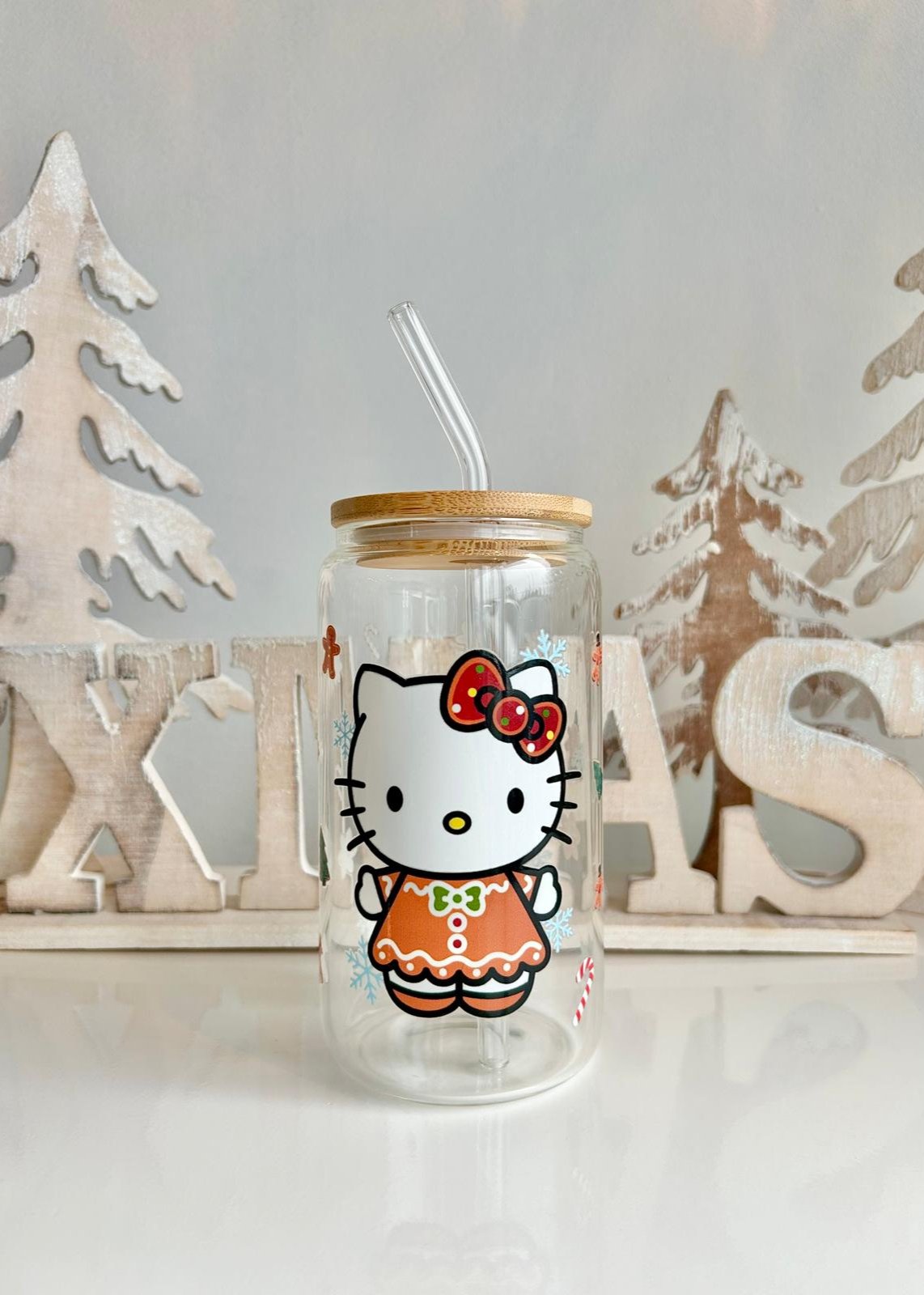 Hello Kitty Gingerbread Glass Can