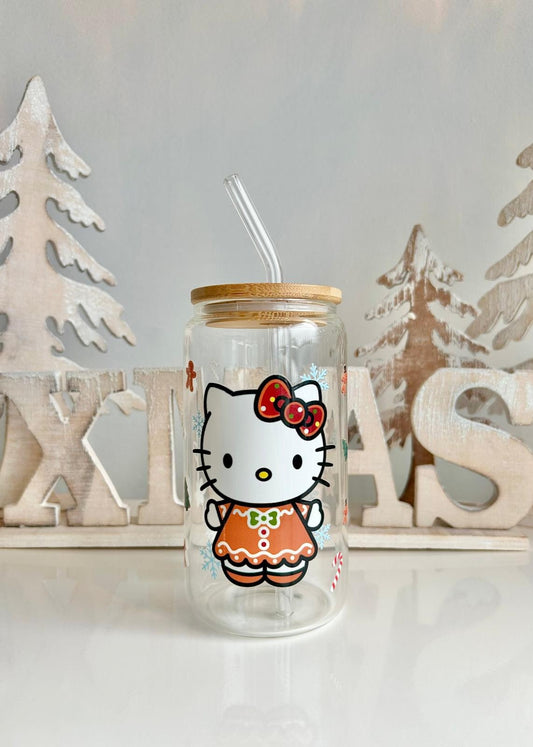 Hello Kitty Gingerbread Glass Can