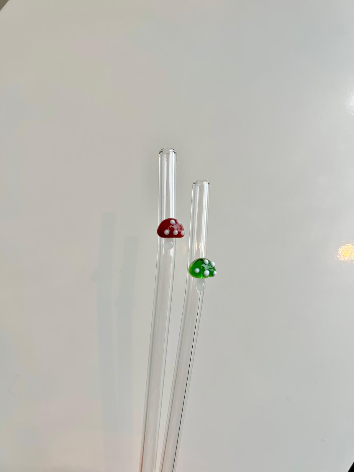 Mushroom Glass Straw