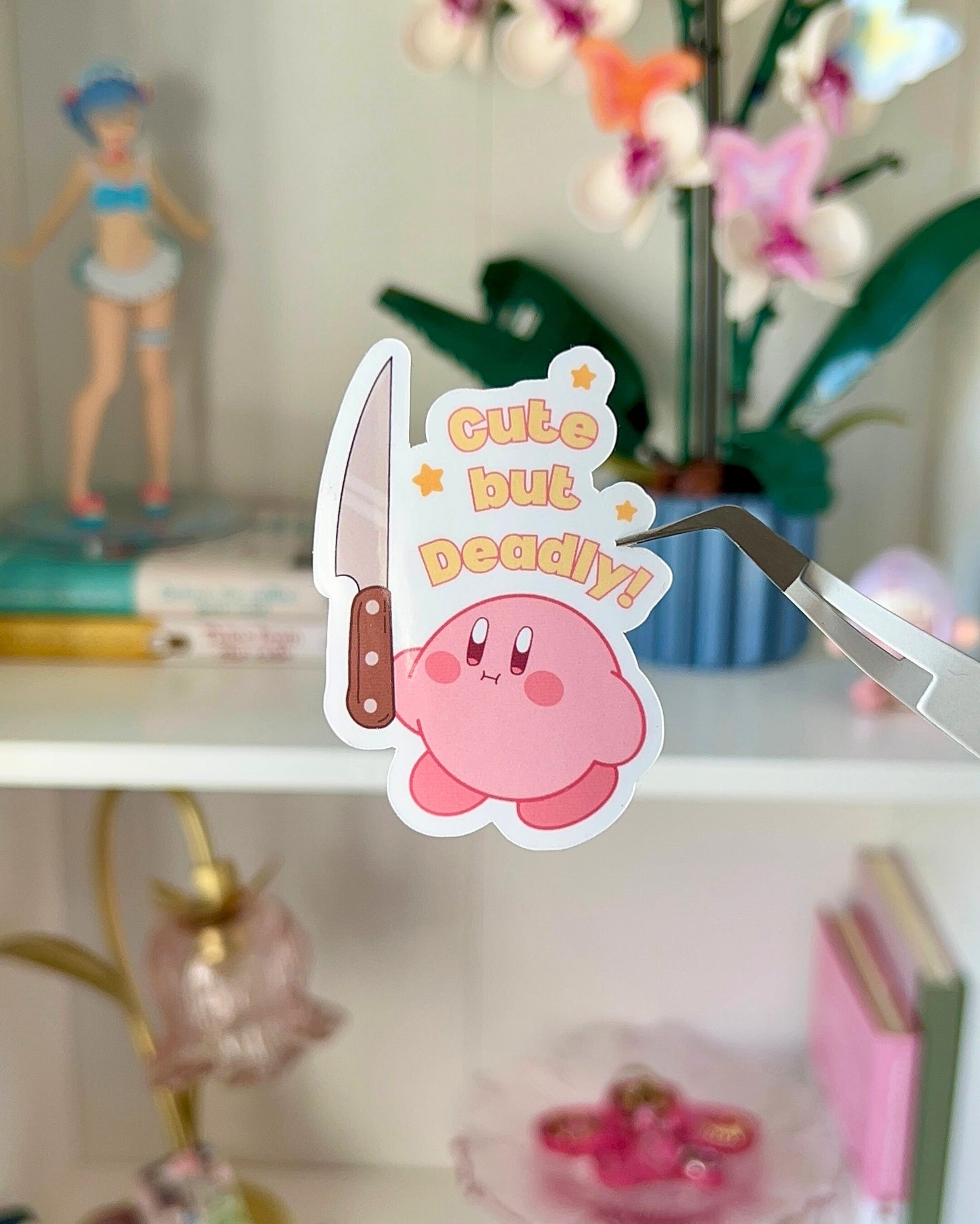 Cute But Deadly Kirby - Glossy Laminate Sticker