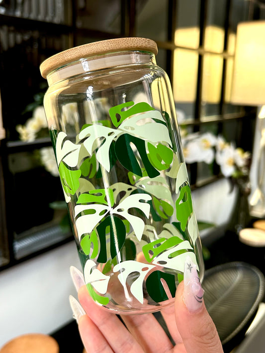 Monstera Glass Can