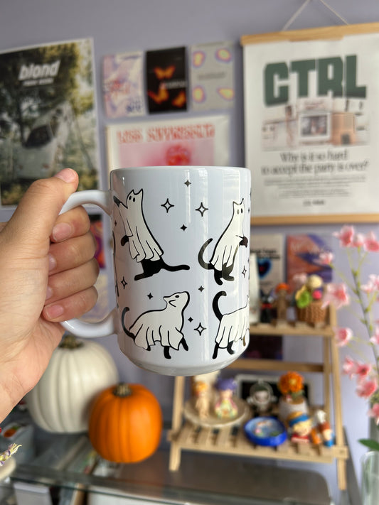 Ghost Cat Ceramic Mug