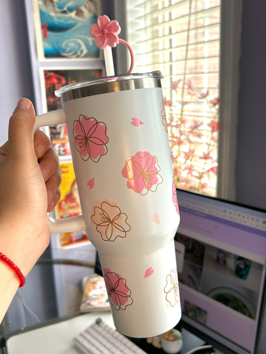 Pink Floral Tumbler