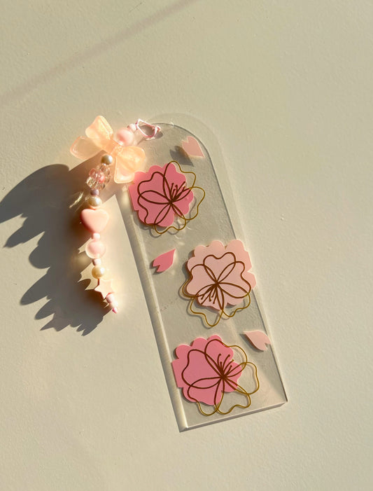 Pink Floral Bookmark