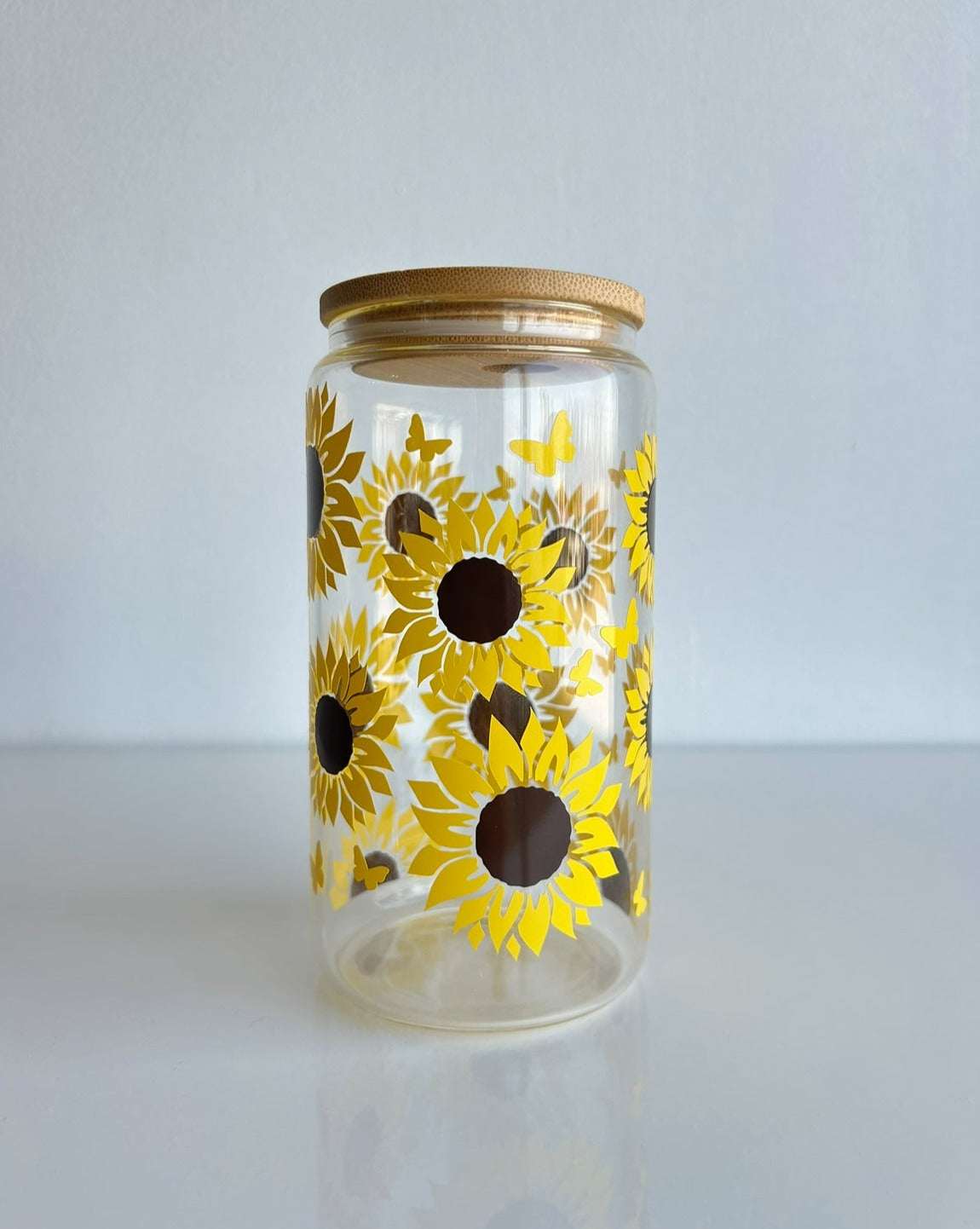 Sunflower Glass Can