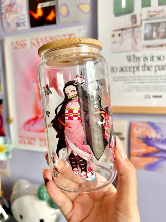 Demon Slayer Nezuko Glass Can