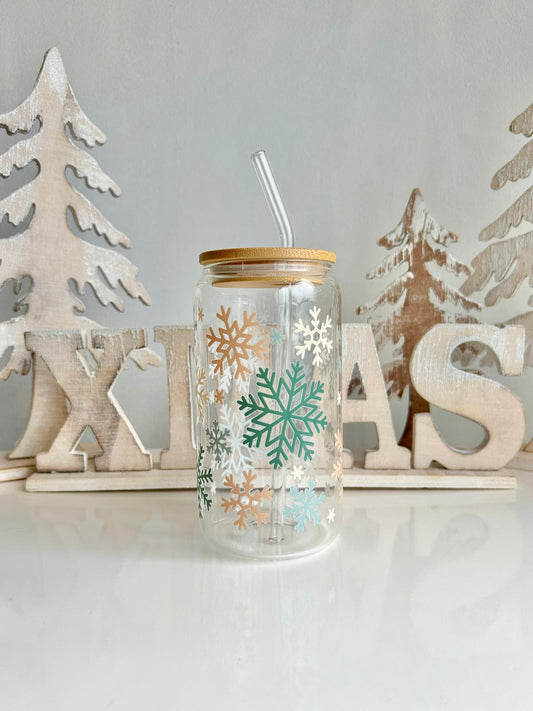 Snowflake Glass Can