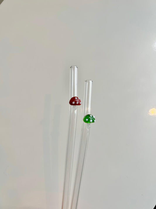 Mushroom Glass Straw