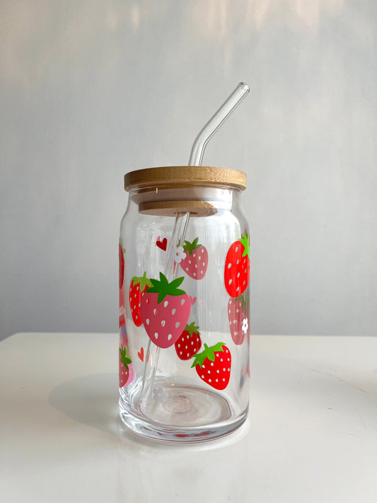 Strawberry Can Glass