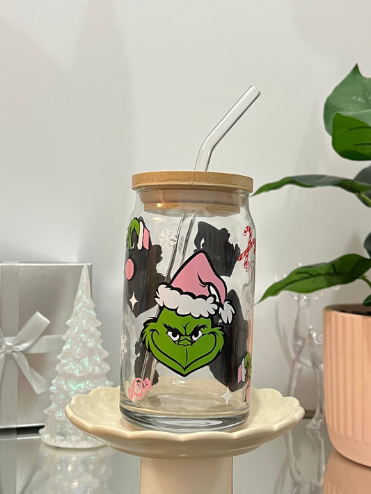 Grinch Can Glass