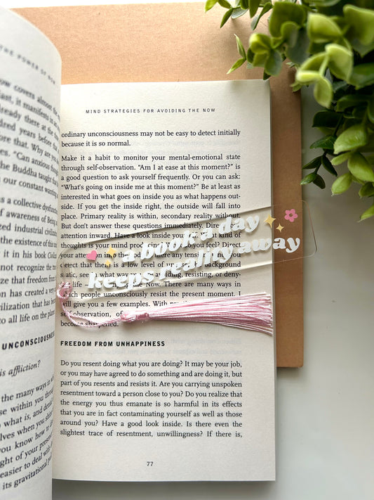 'A book a day keeps reality away' Bookmark