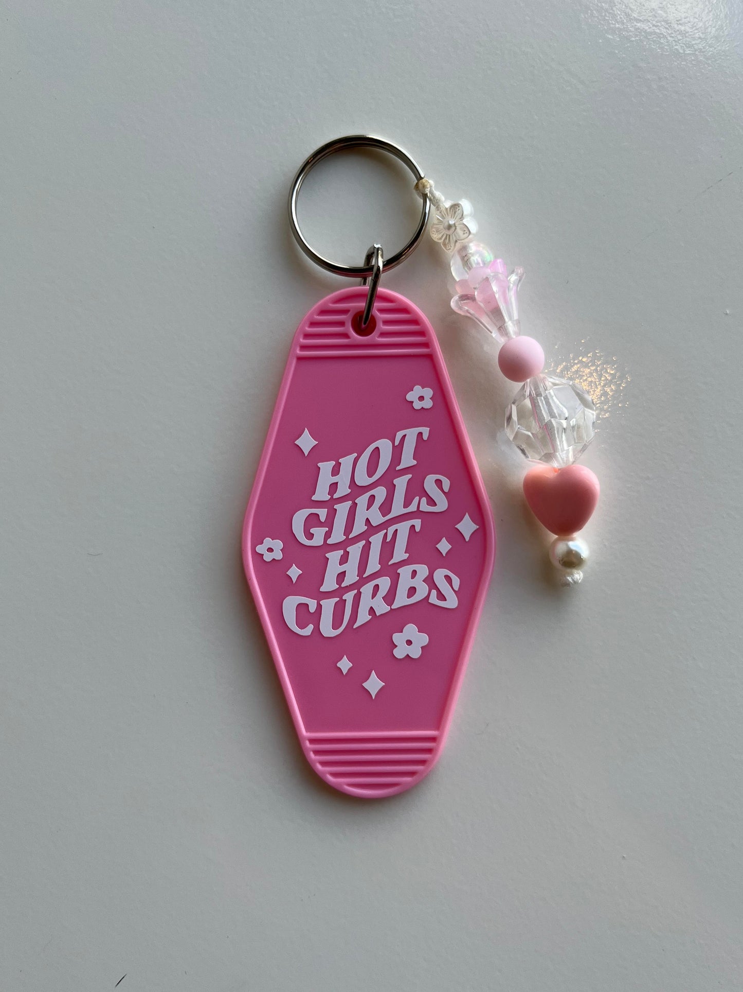 Hot Girls Hit Curbs Keychain